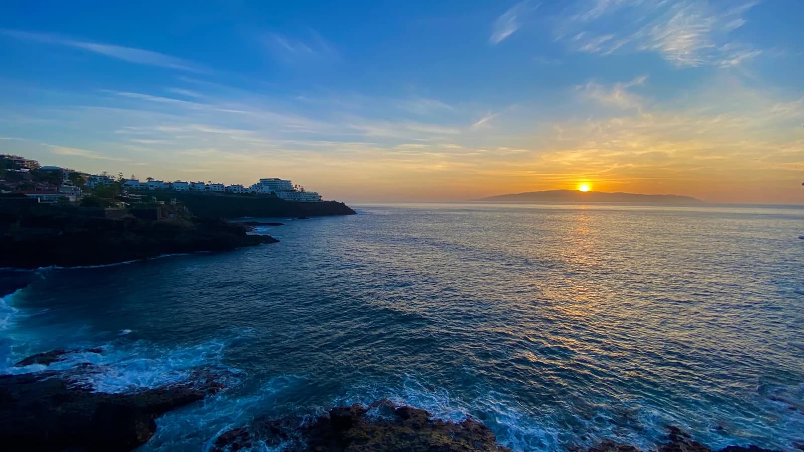 Tenerife coastline at sunset, October 2025