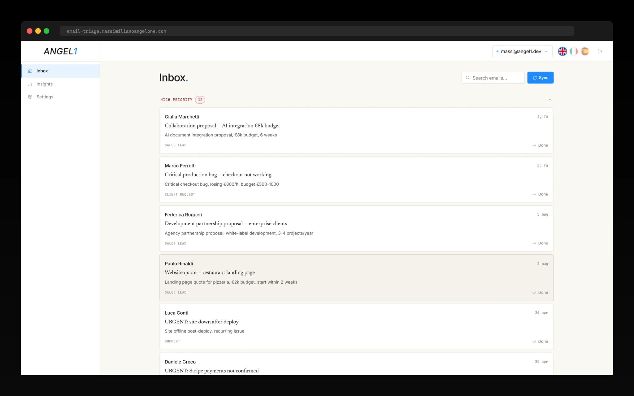 Email Triage Tool
